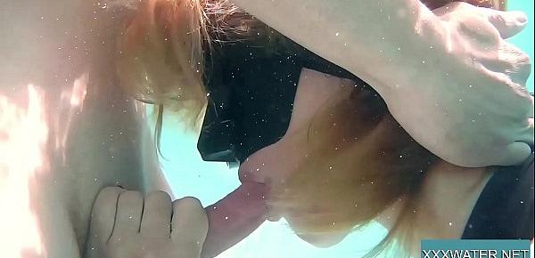 Jason deepthroats Marcie underwater
